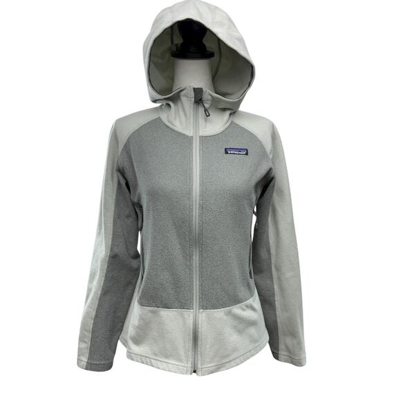 Patagonia Emmilen Fleece Jacket Women’s Size XS Two Tone Gray Zip Front Hooded - Picture 1 of 8